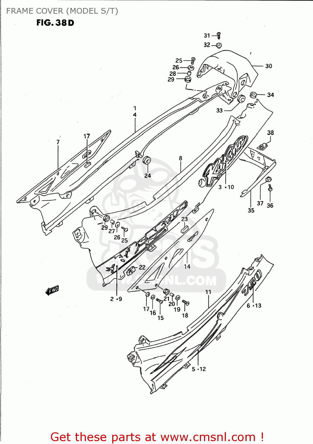 FRAME COVER (MODEL S/T) GSX750F KATANA 1992 (N) USA (E03)