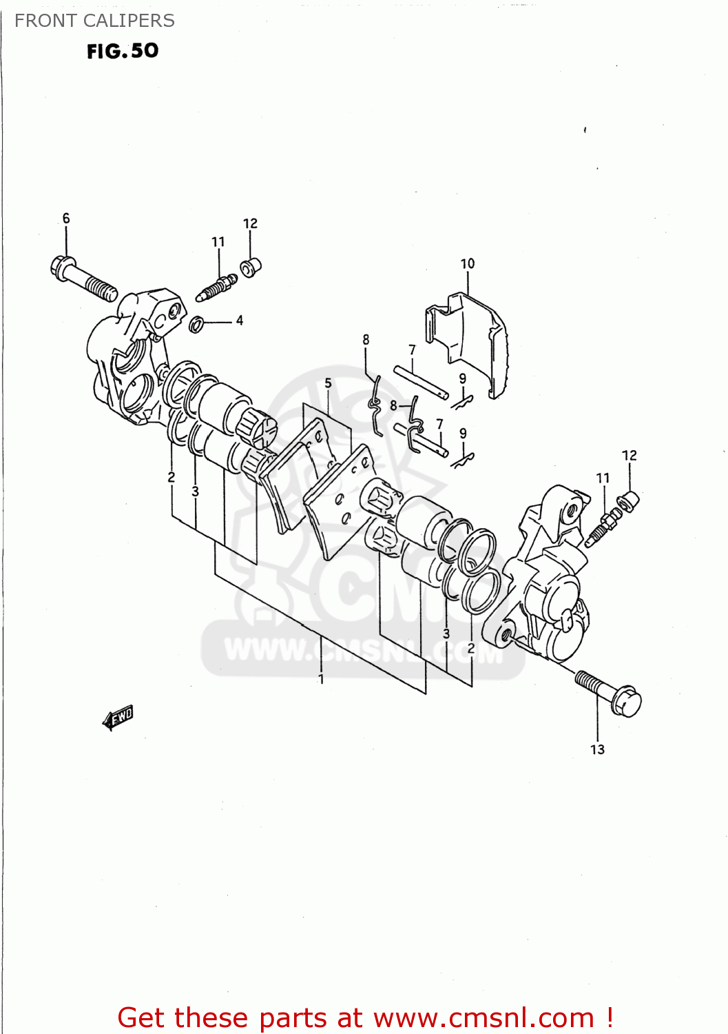 FRONT CALIPERS GSX750F KATANA 1992 (N) USA (E03)