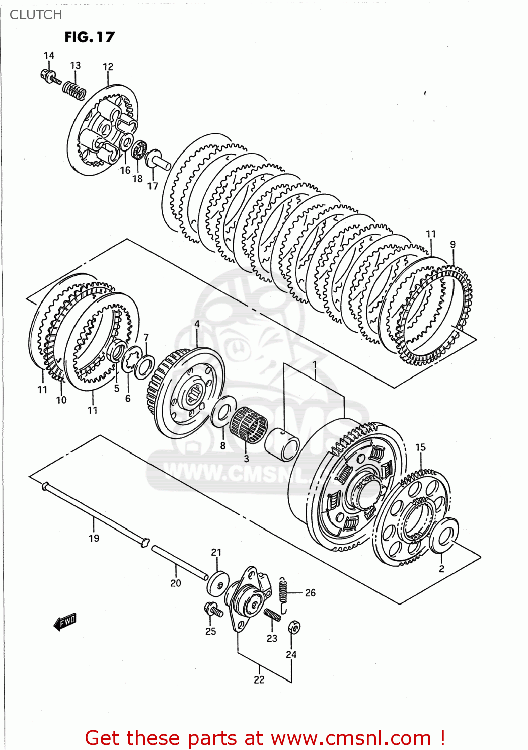 CLUTCH GSX750F KATANA 1993 (P) USA (E03)