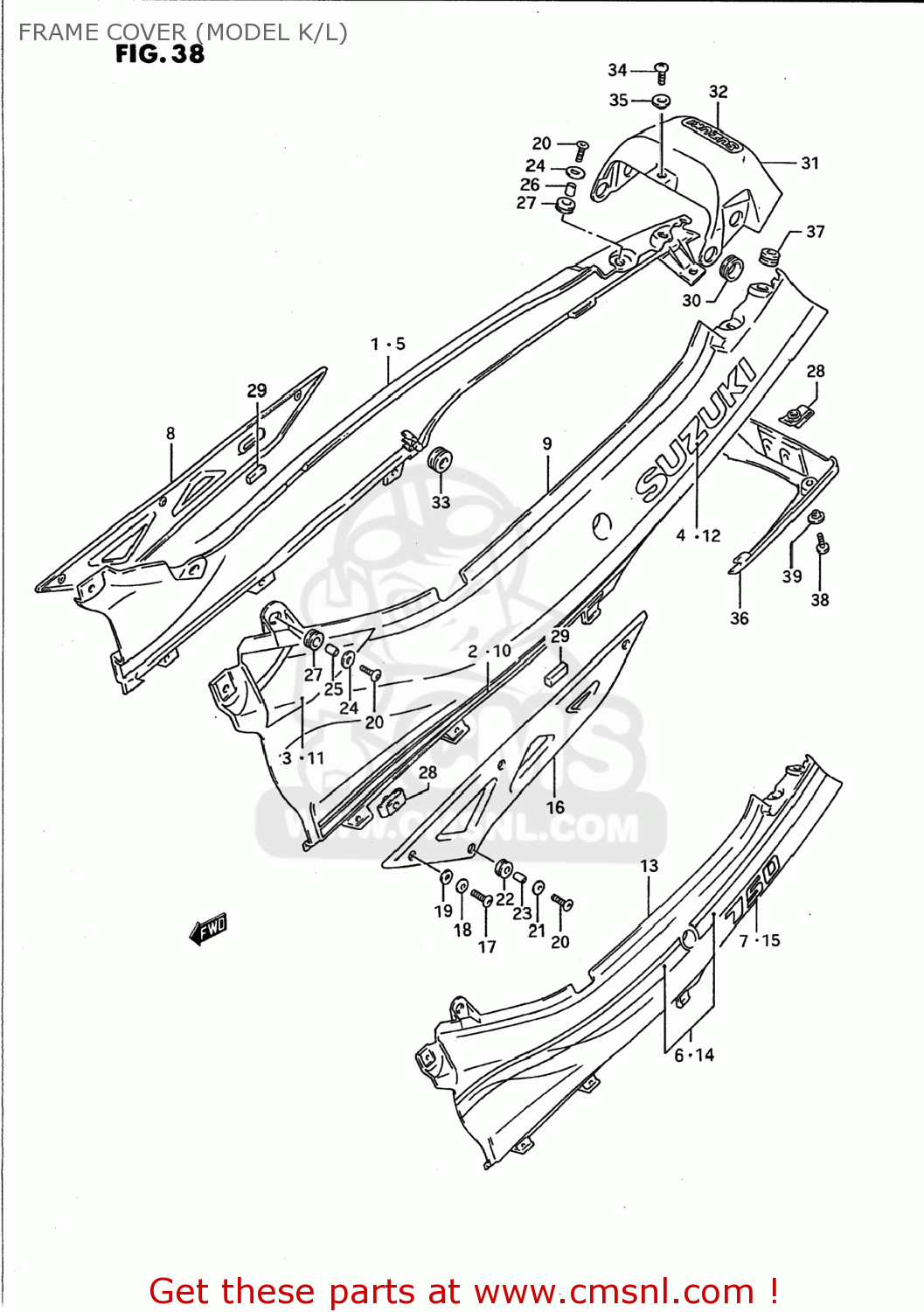 FRAME COVER (MODEL K/L) GSX750F KATANA 1993 (P) USA (E03)