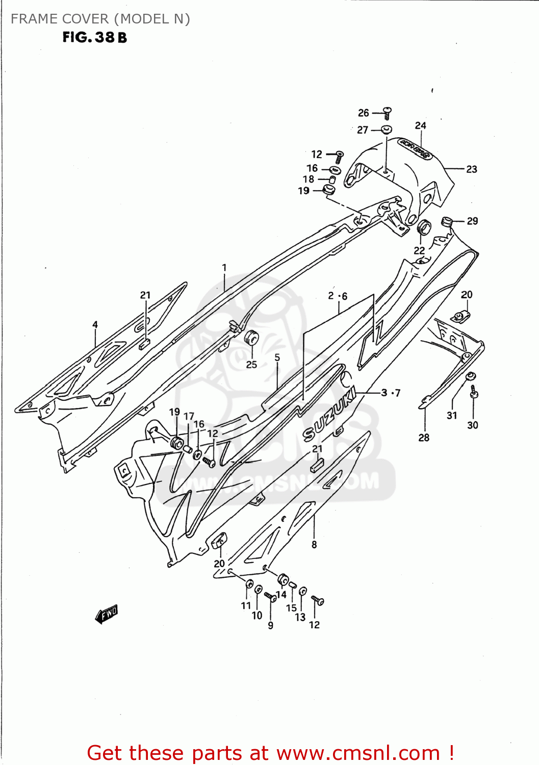 FRAME COVER (MODEL N) GSX750F KATANA 1993 (P) USA (E03)