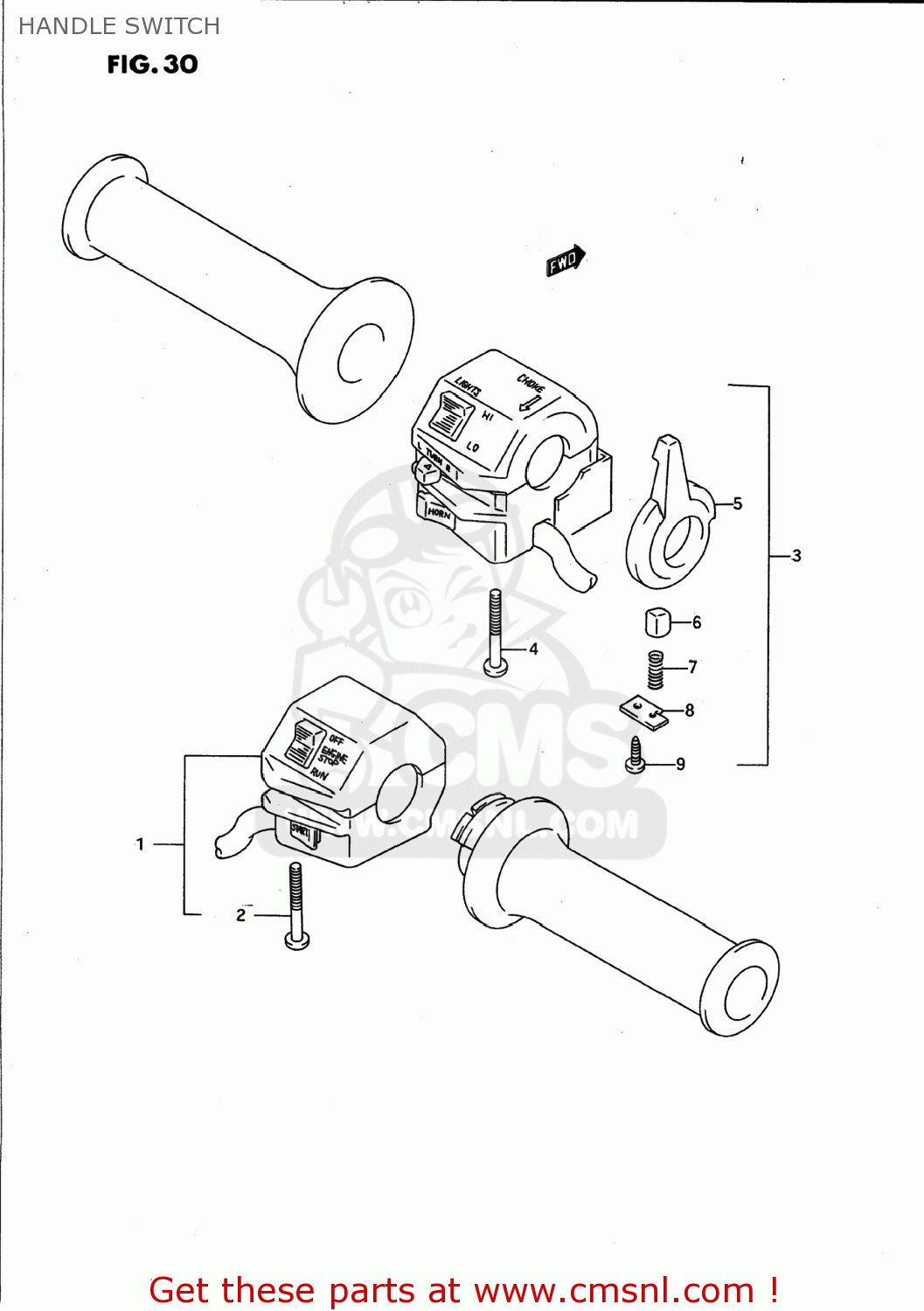 HANDLE SWITCH GSX750F KATANA 1993 (P) USA (E03)