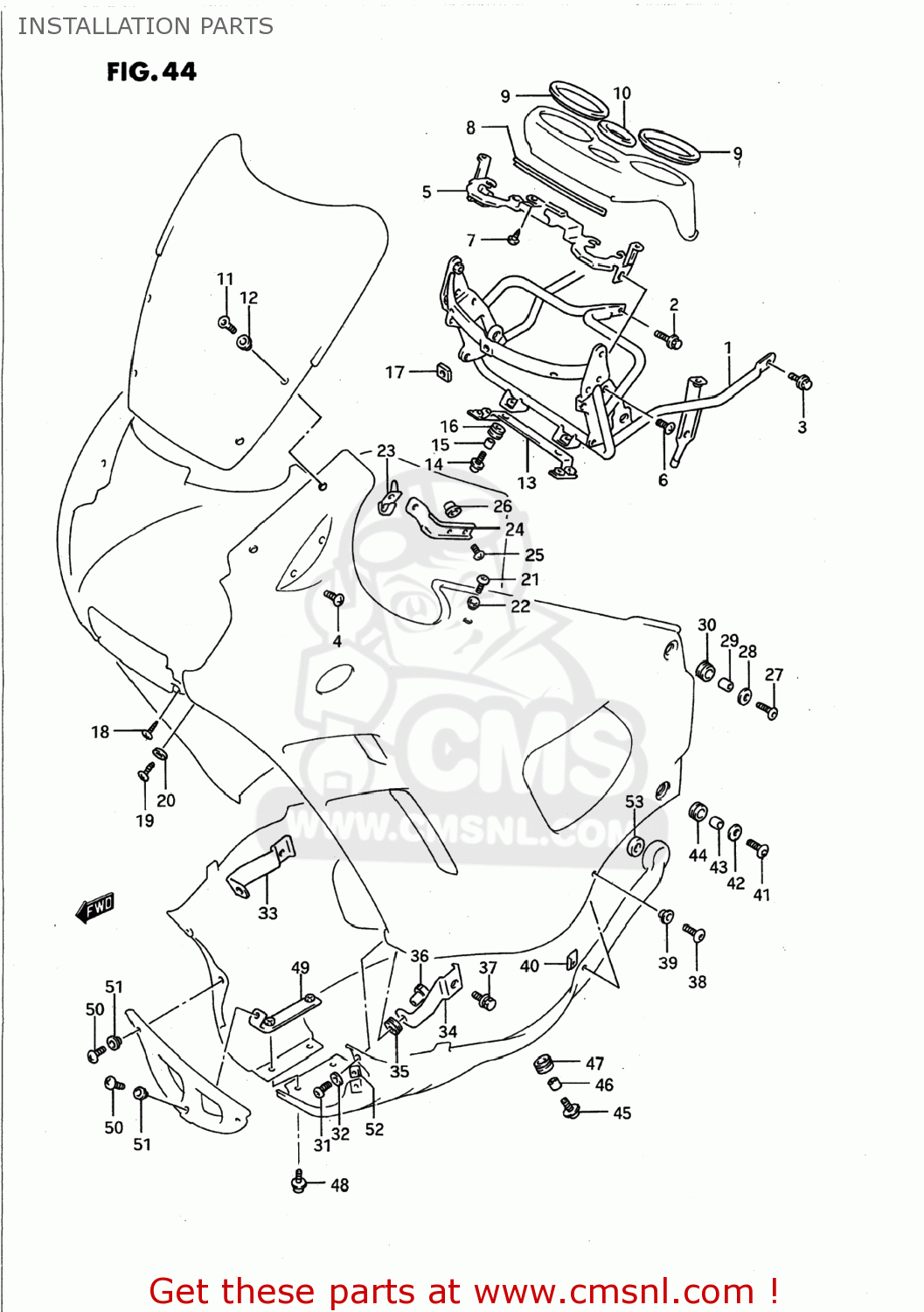 INSTALLATION PARTS GSX750F KATANA 1993 (P) USA (E03)