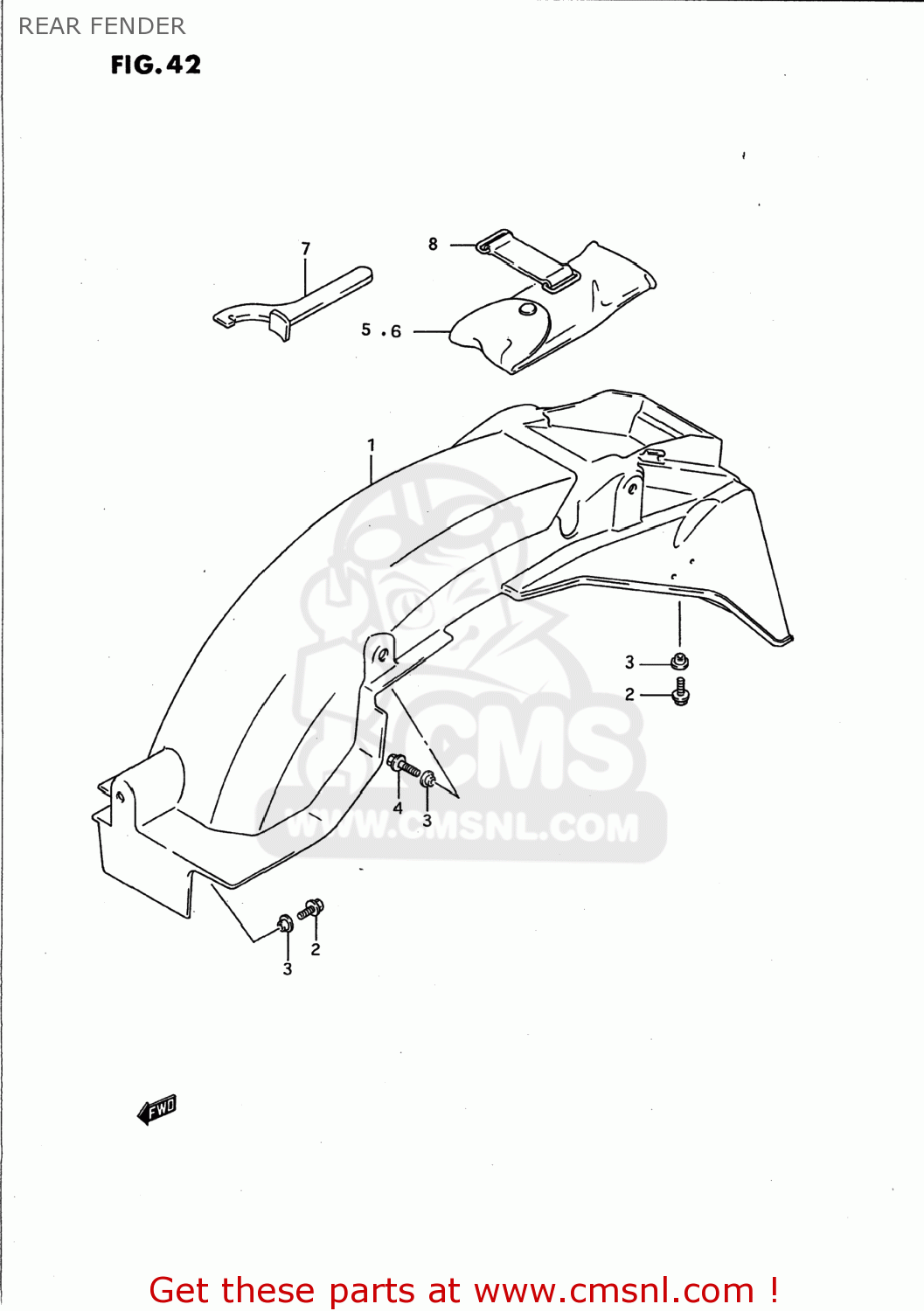 REAR FENDER GSX750F KATANA 1993 (P) USA (E03)