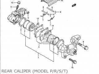 REAR CALIPER (MODEL P/R/S/T) - GSX750F KATANA 1993 (P) USA (E03)