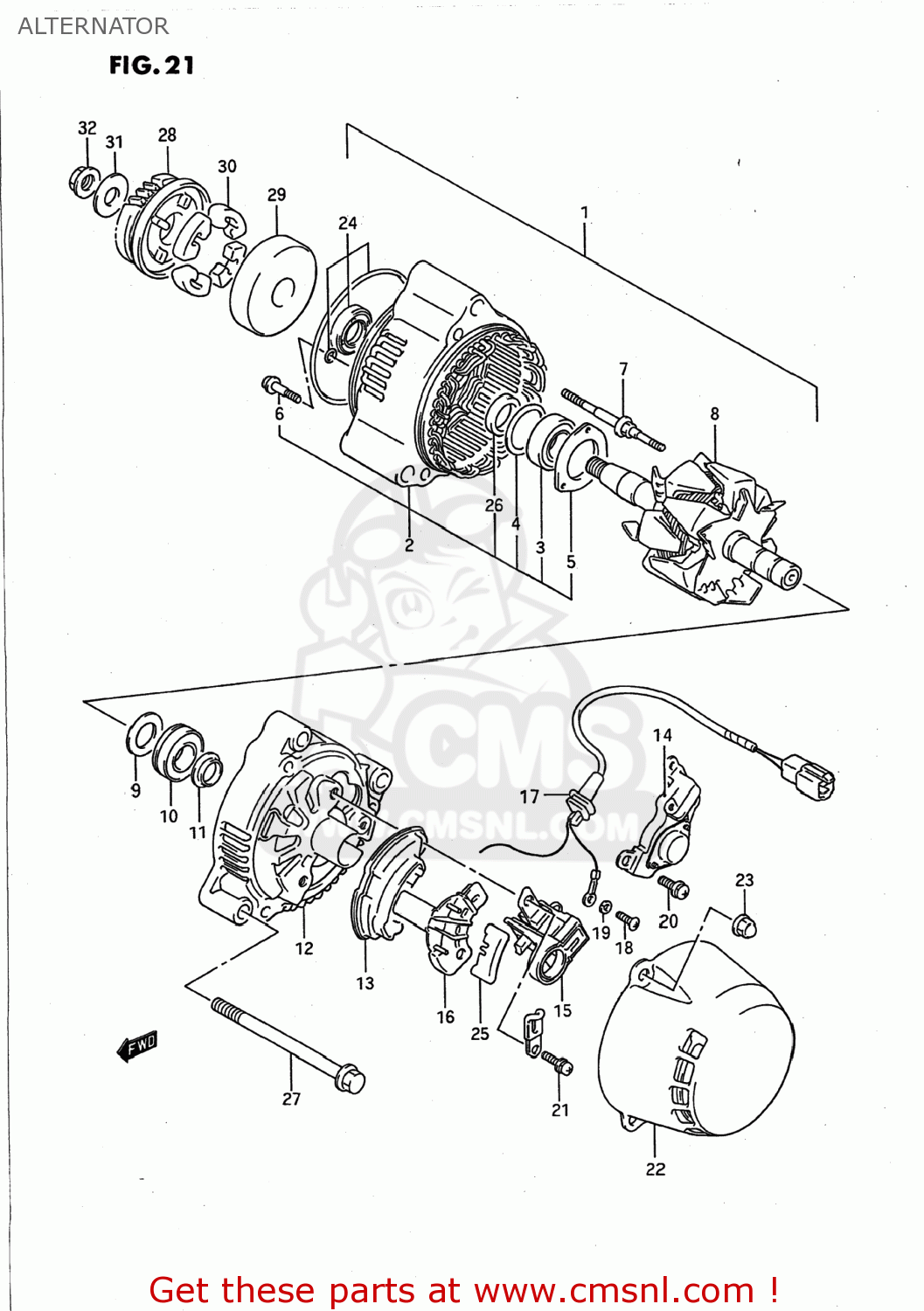 ALTERNATOR GSX750F KATANA 1994 (R) USA (E03)