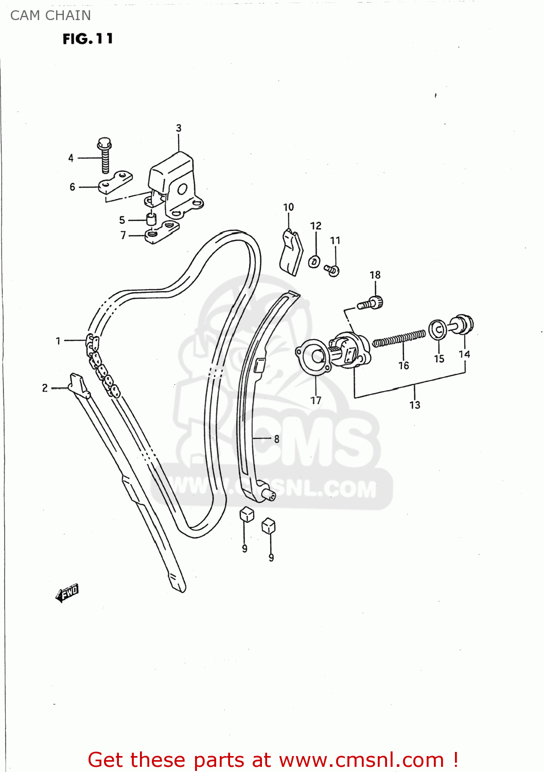 CAM CHAIN GSX750F KATANA 1994 (R) USA (E03)