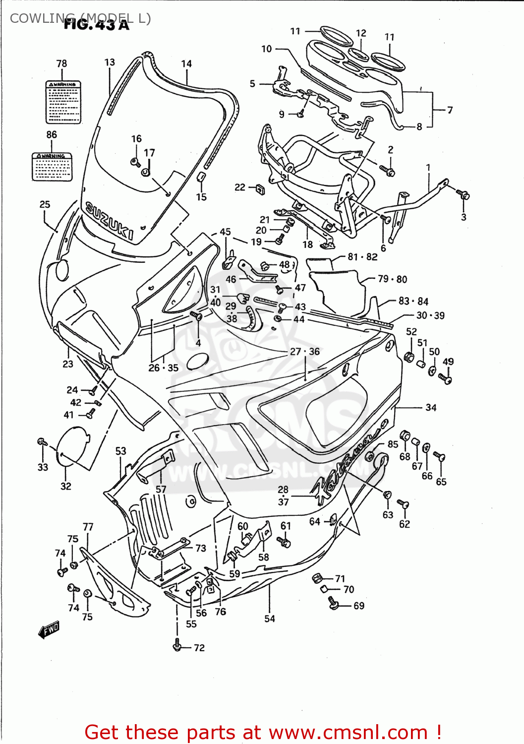COWLING (MODEL L) GSX750F KATANA 1994 (R) USA (E03)
