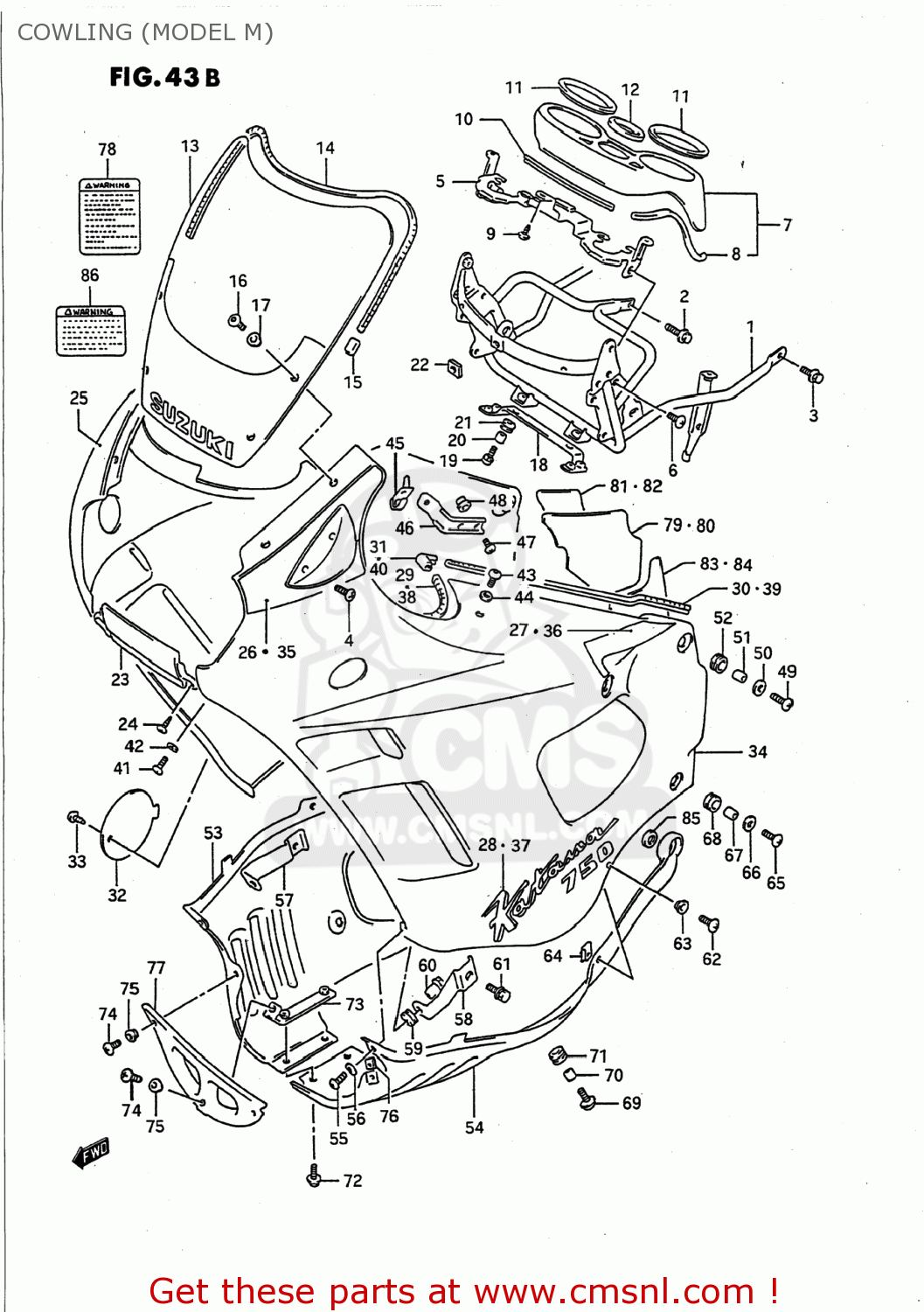 COWLING (MODEL M) GSX750F KATANA 1994 (R) USA (E03)