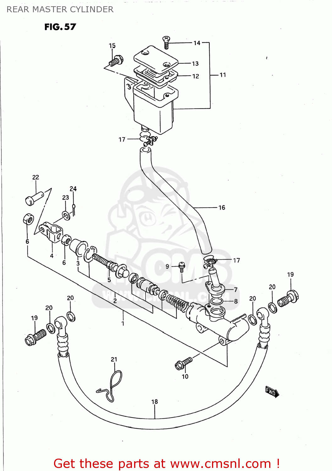 REAR MASTER CYLINDER GSX750F KATANA 1994 (R) USA (E03)