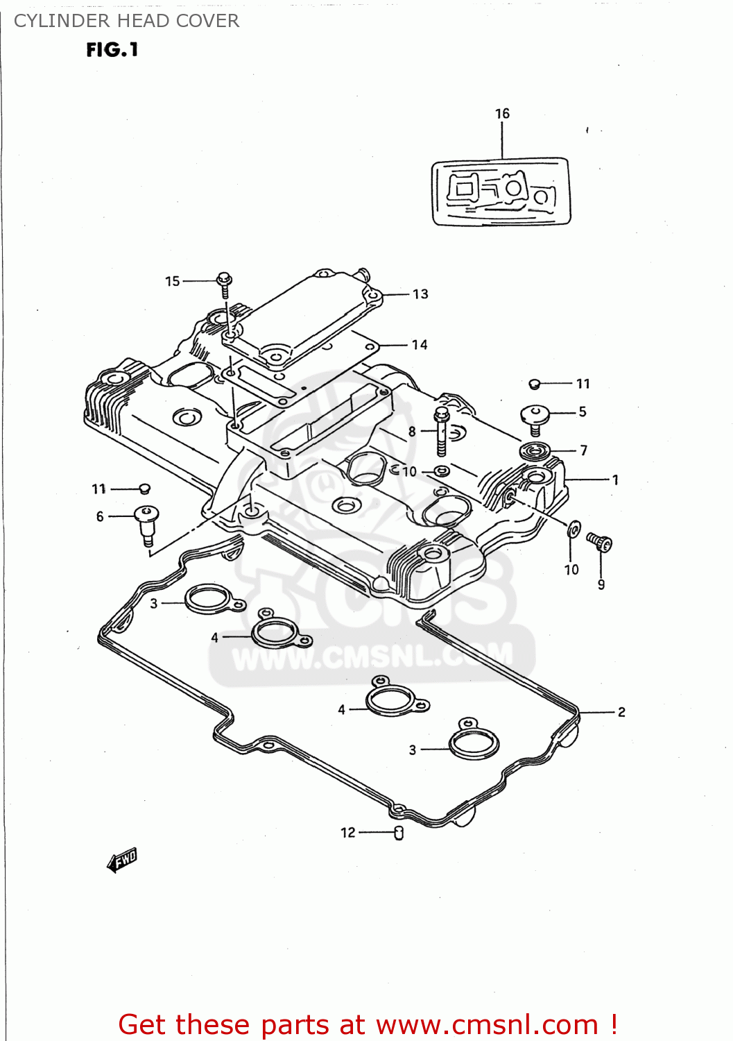 CYLINDER HEAD COVER GSX750F KATANA 1995 (S) USA (E03)