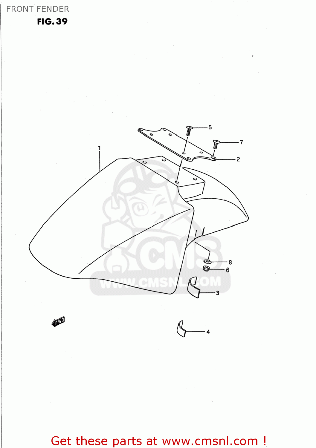 FRONT FENDER GSX750F KATANA 1995 (S) USA (E03)