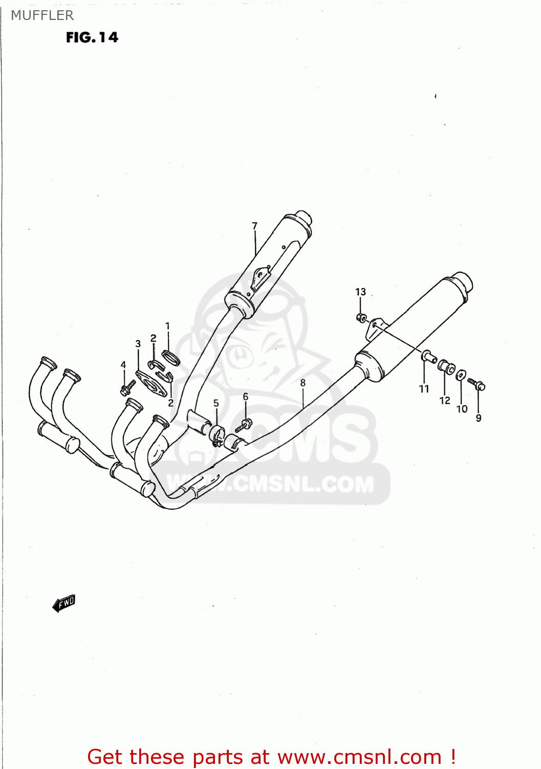 MUFFLER GSX750F KATANA 1995 (S) USA (E03)