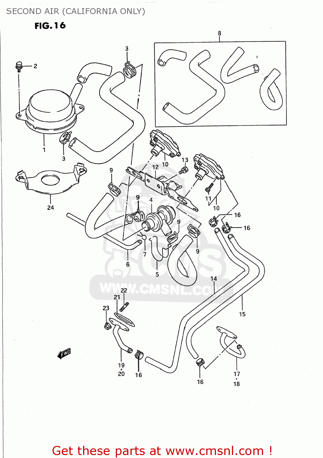 SECOND AIR (CALIFORNIA ONLY) GSX750F KATANA 1995 (S) USA (E03)