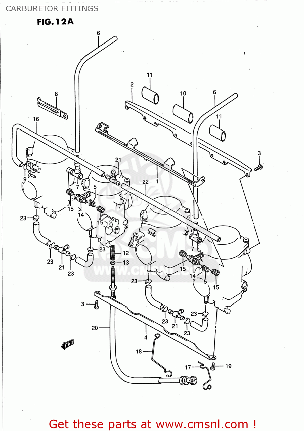 CARBURETOR FITTINGS GSX750F KATANA 1996 (T) USA (E03)