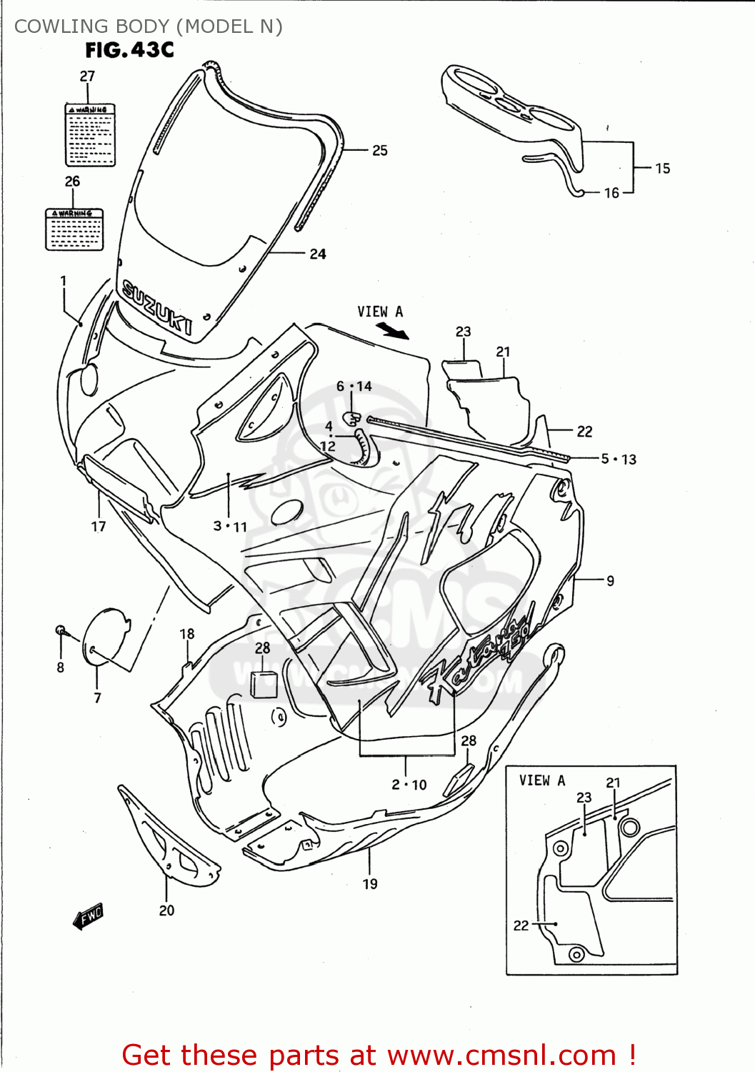 COWLING BODY (MODEL N) GSX750F KATANA 1996 (T) USA (E03)