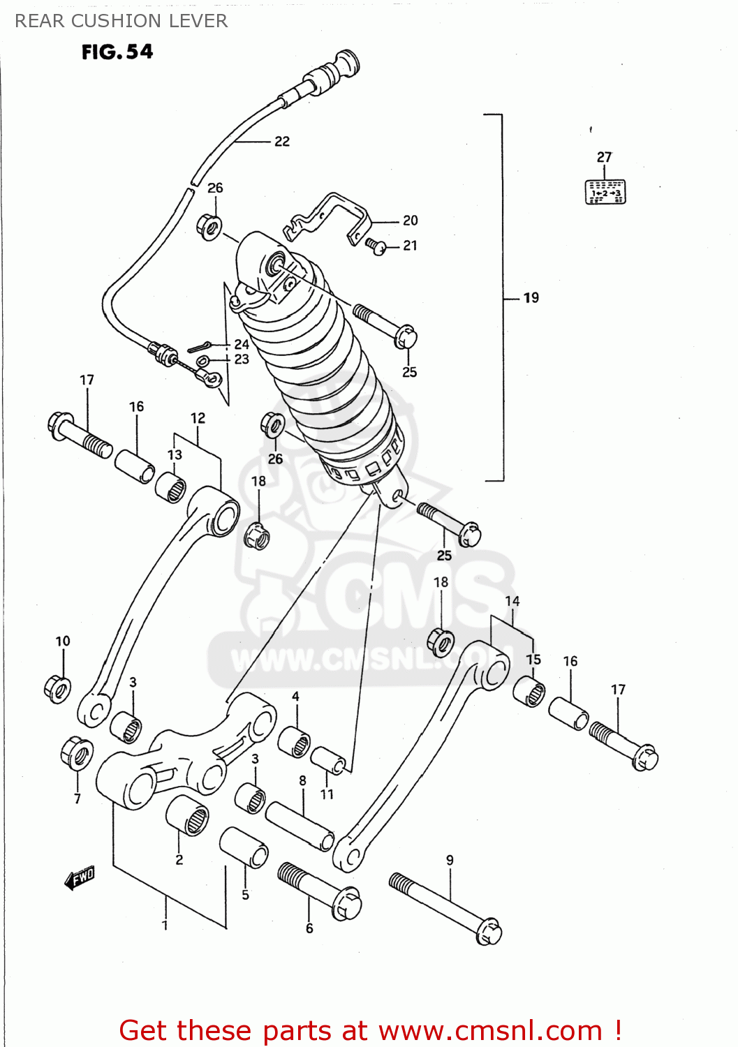 REAR CUSHION LEVER GSX750F KATANA 1996 (T) USA (E03)
