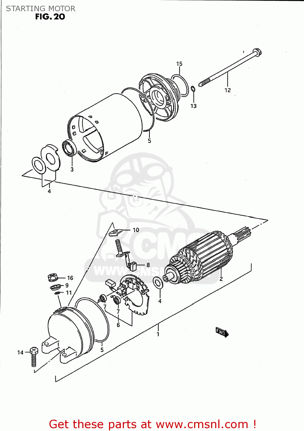 STARTING MOTOR GSX750F KATANA 1996 (T) USA (E03)