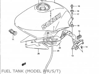FUEL TANK (MODEL P/R/S/T) - GSX750F KATANA 1996 (T) USA (E03)