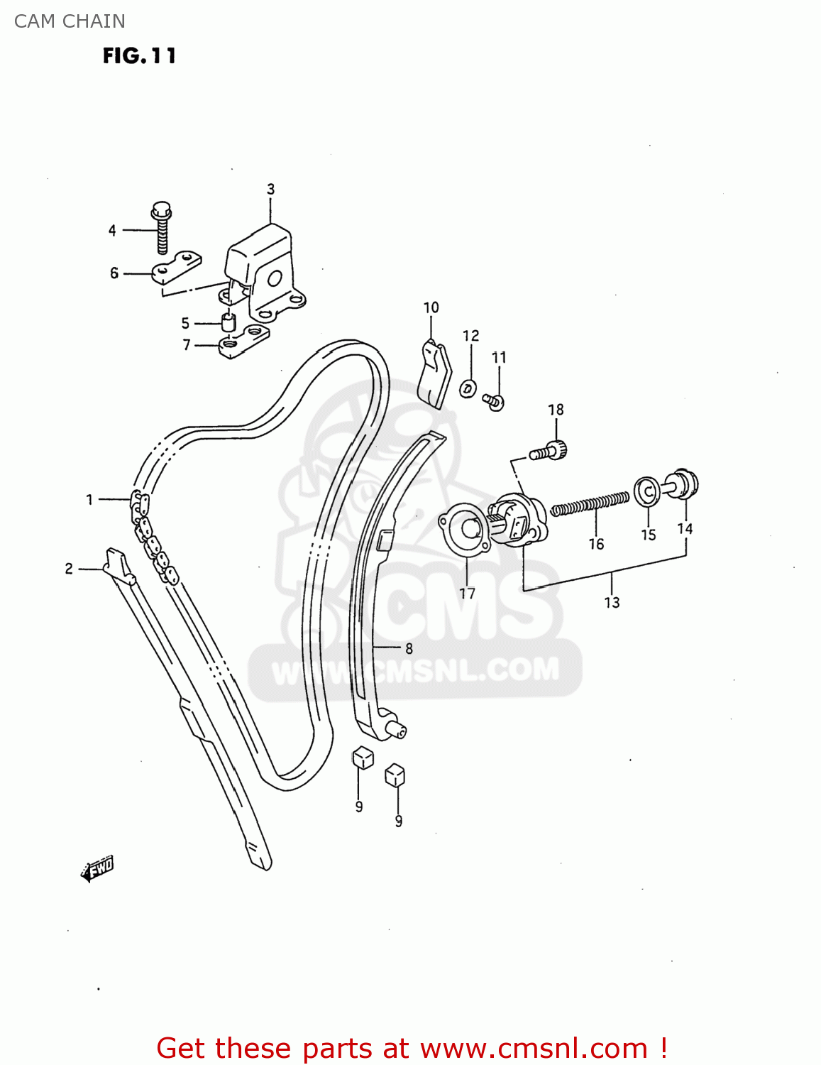 CAM CHAIN GSX750F KATANA 1997 (V) USA (E03)