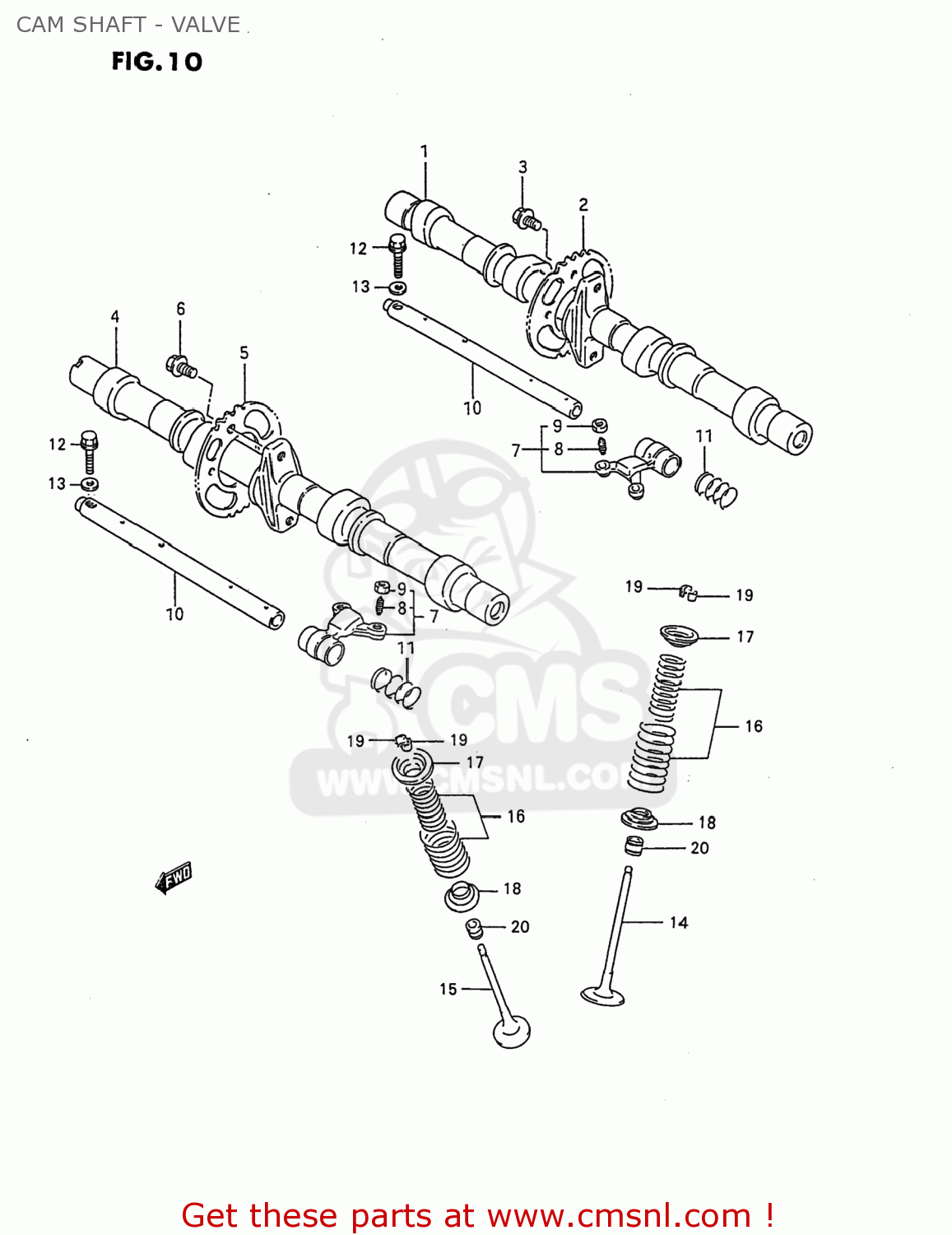 CAM SHAFT - VALVE GSX750F KATANA 1997 (V) USA (E03)