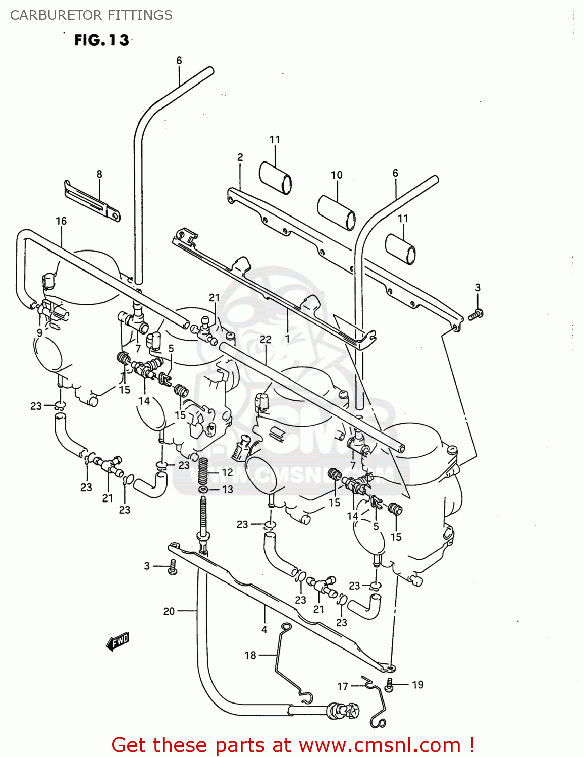 CARBURETOR FITTINGS GSX750F KATANA 1997 (V) USA (E03)