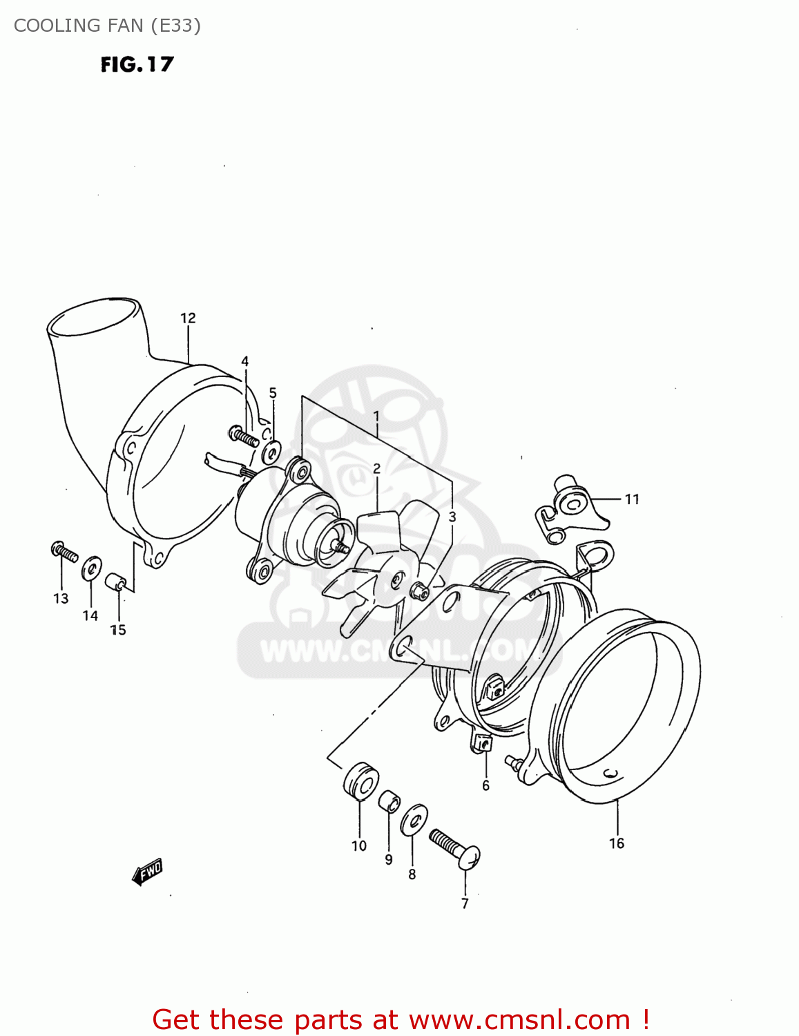 COOLING FAN (E33) GSX750F KATANA 1997 (V) USA (E03)