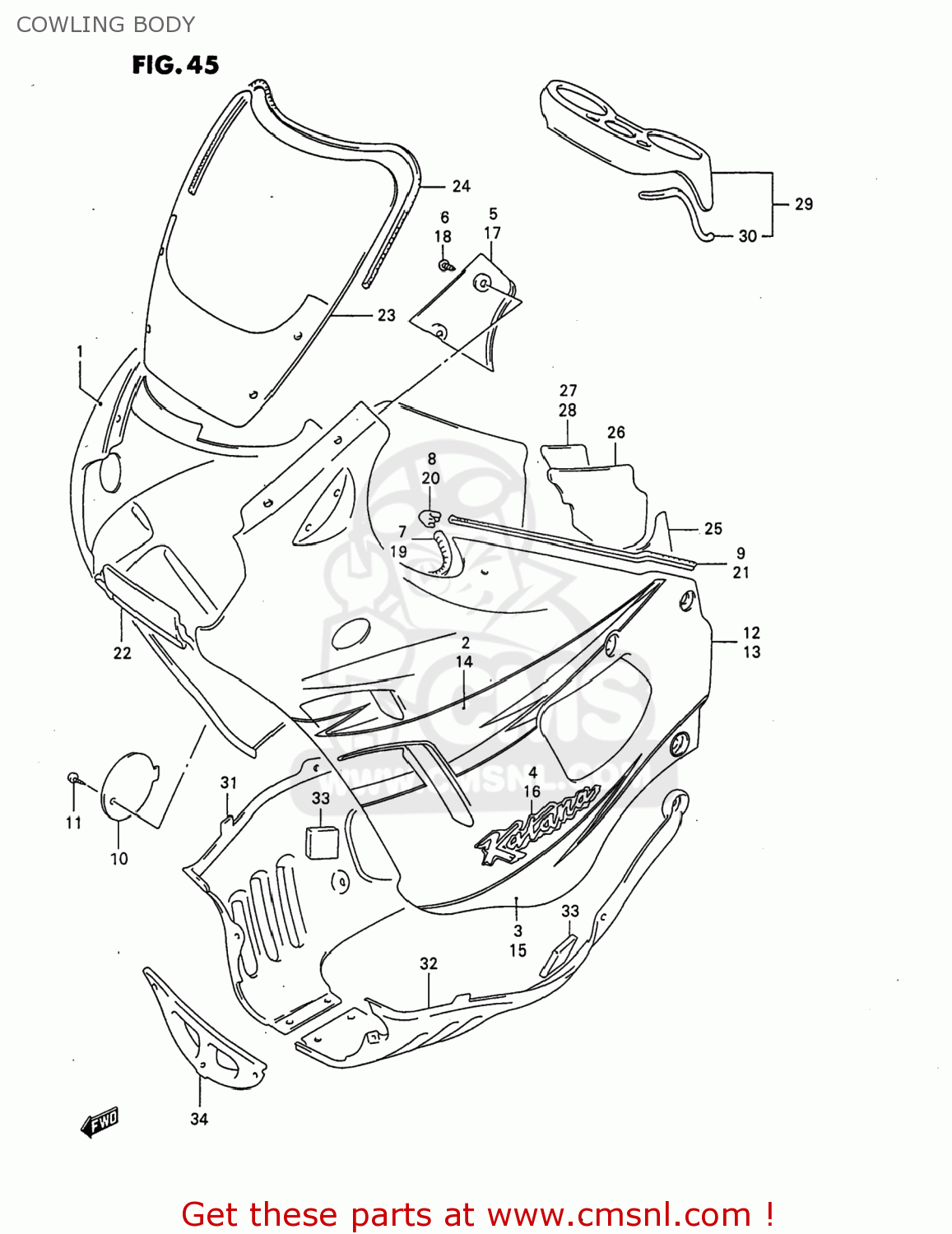 COWLING BODY GSX750F KATANA 1997 (V) USA (E03)