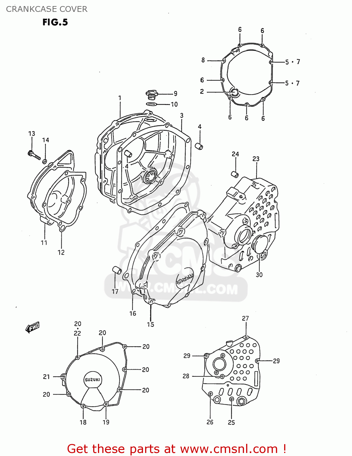 CRANKCASE COVER GSX750F KATANA 1997 (V) USA (E03)