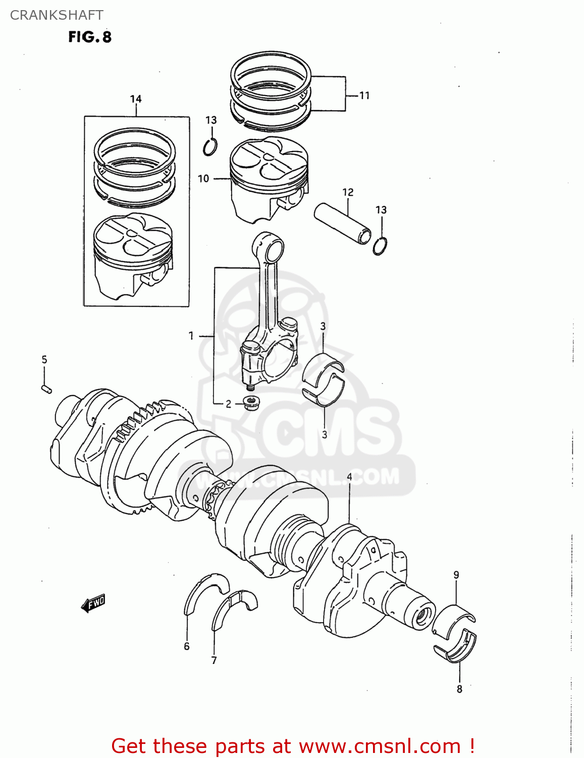 CRANKSHAFT GSX750F KATANA 1997 (V) USA (E03)