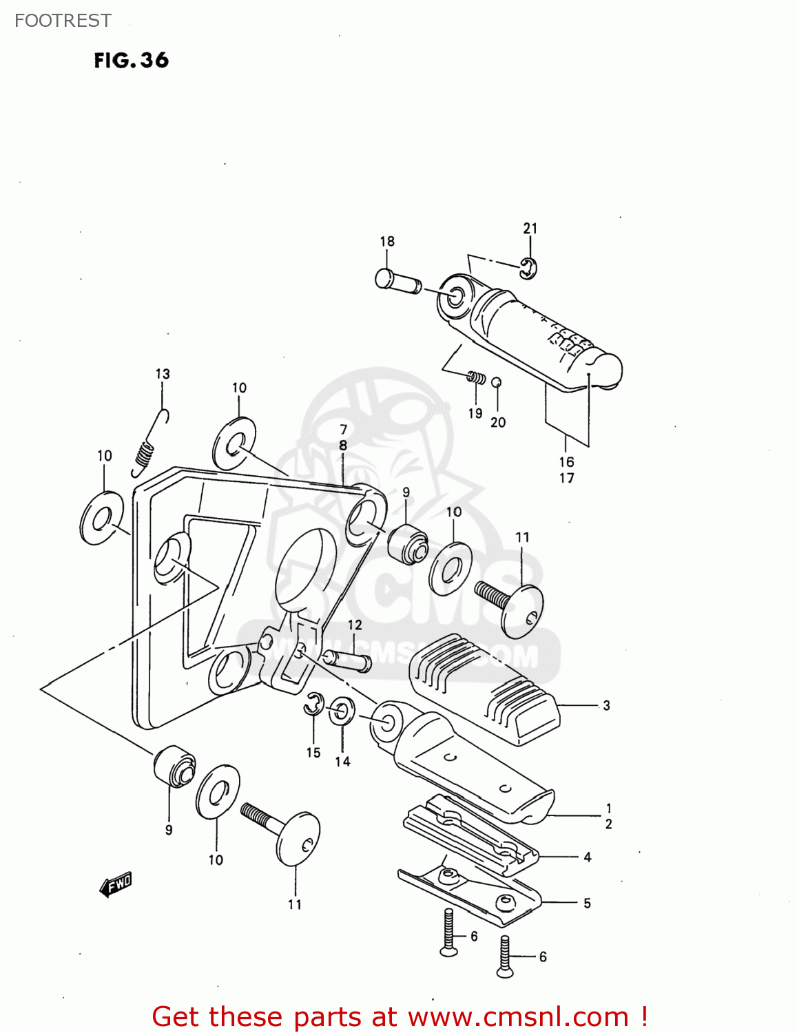 FOOTREST GSX750F KATANA 1997 (V) USA (E03)