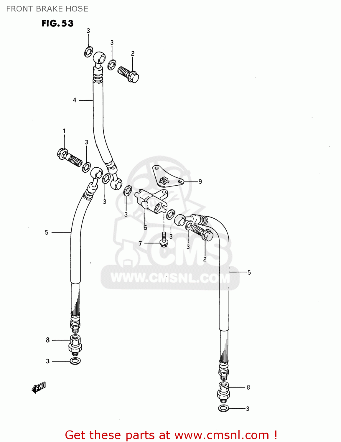 FRONT BRAKE HOSE GSX750F KATANA 1997 (V) USA (E03)