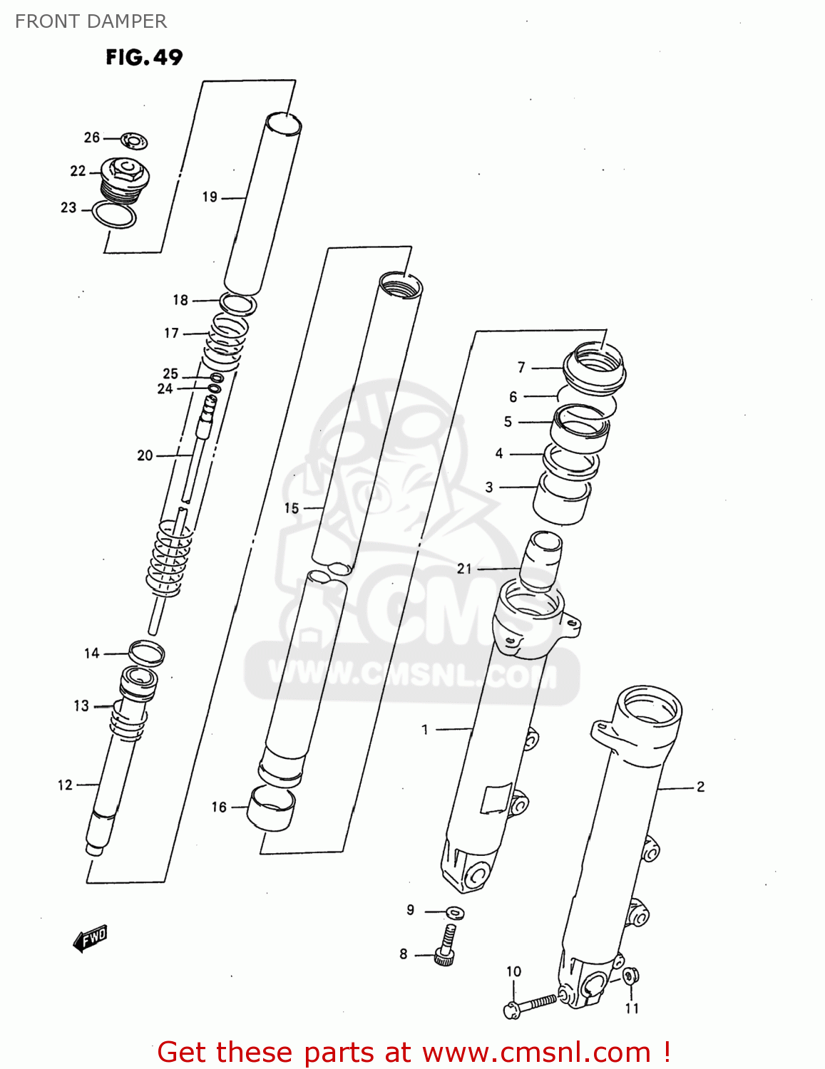 FRONT DAMPER GSX750F KATANA 1997 (V) USA (E03)