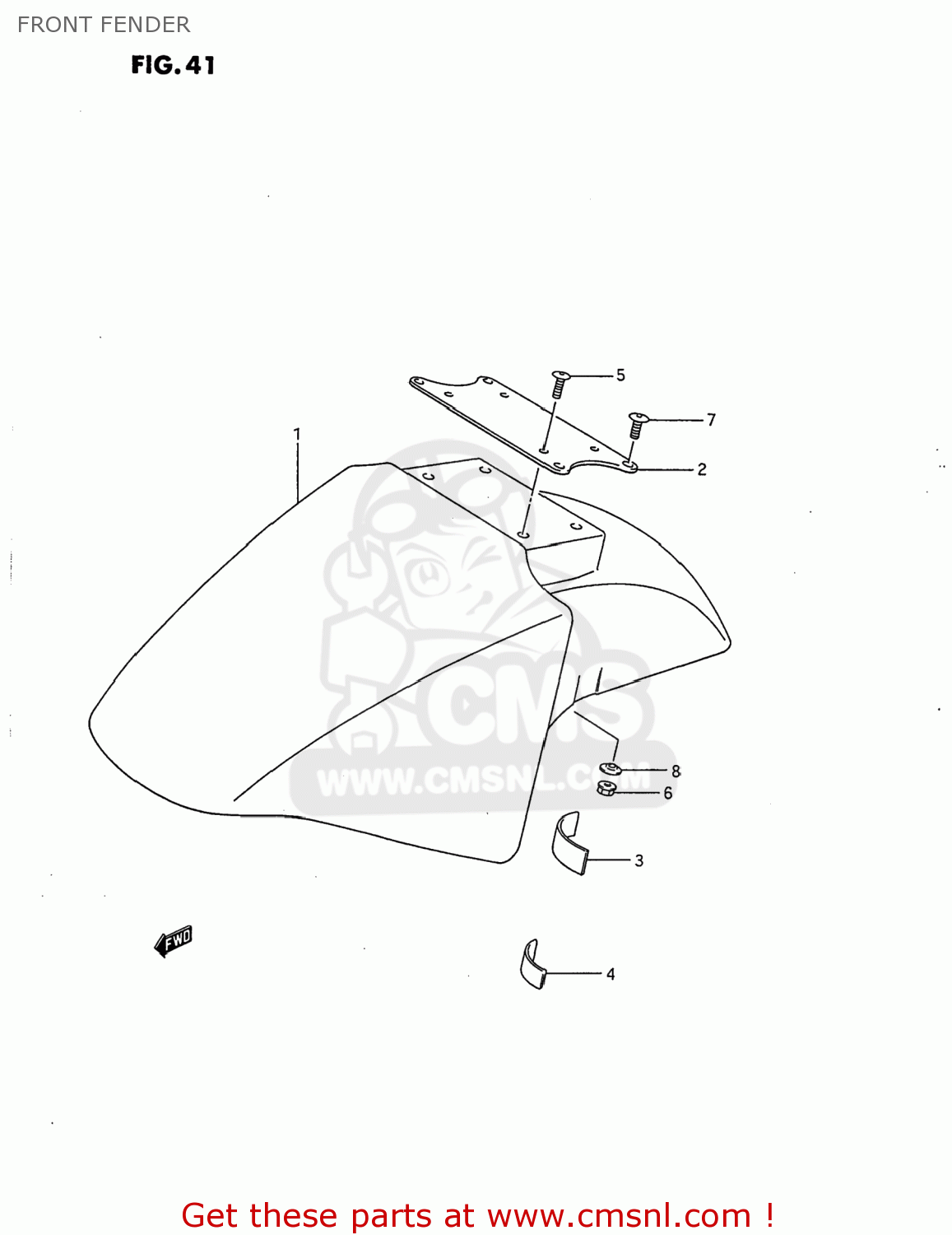 FRONT FENDER GSX750F KATANA 1997 (V) USA (E03)
