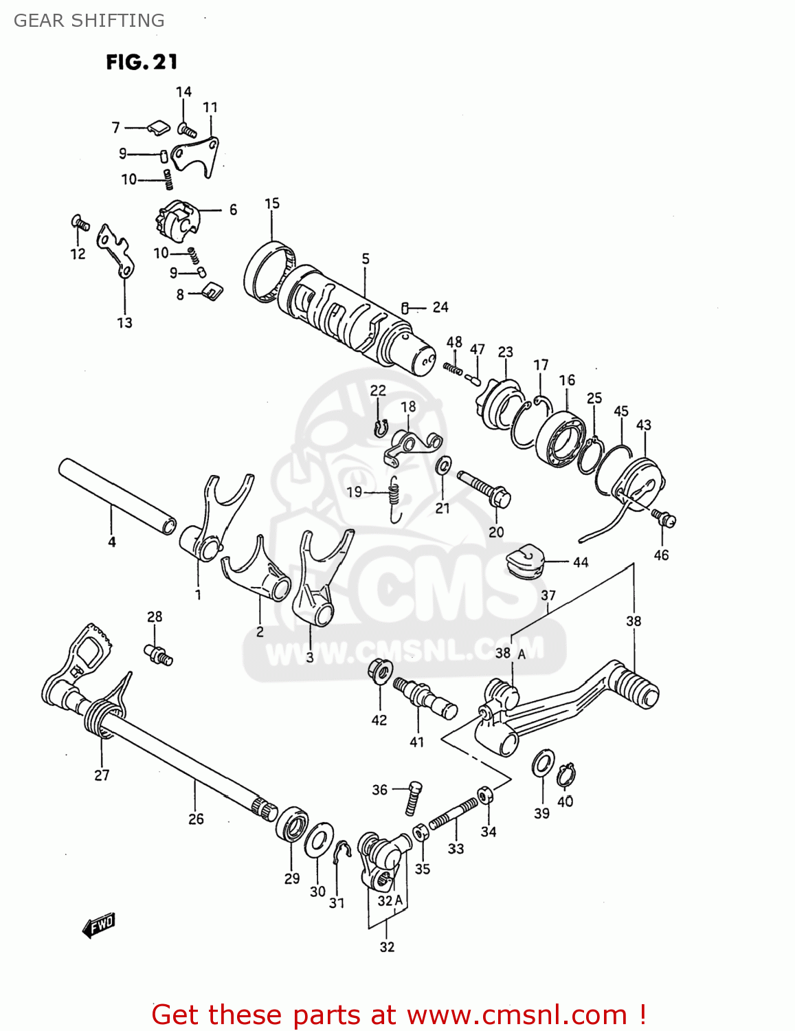 GEAR SHIFTING GSX750F KATANA 1997 (V) USA (E03)