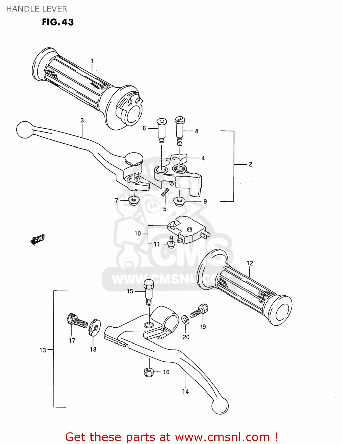 HANDLE LEVER GSX750F KATANA 1997 (V) USA (E03)