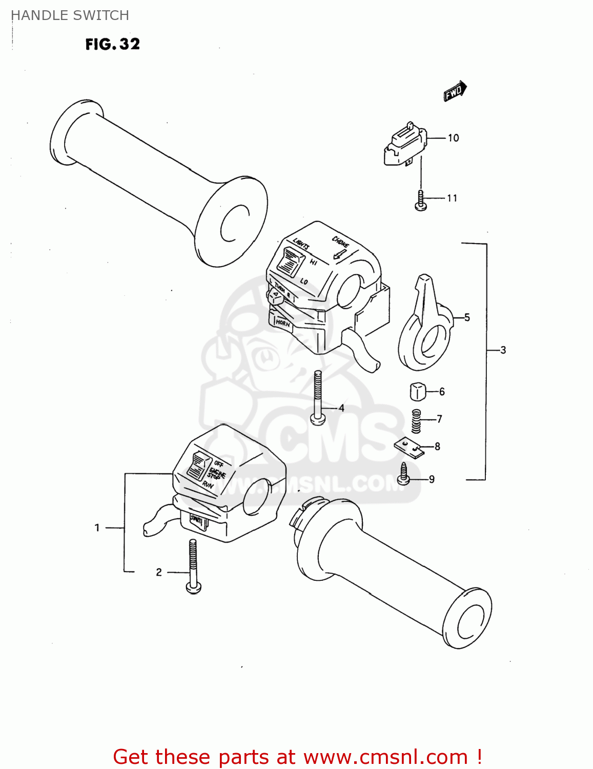 HANDLE SWITCH GSX750F KATANA 1997 (V) USA (E03)