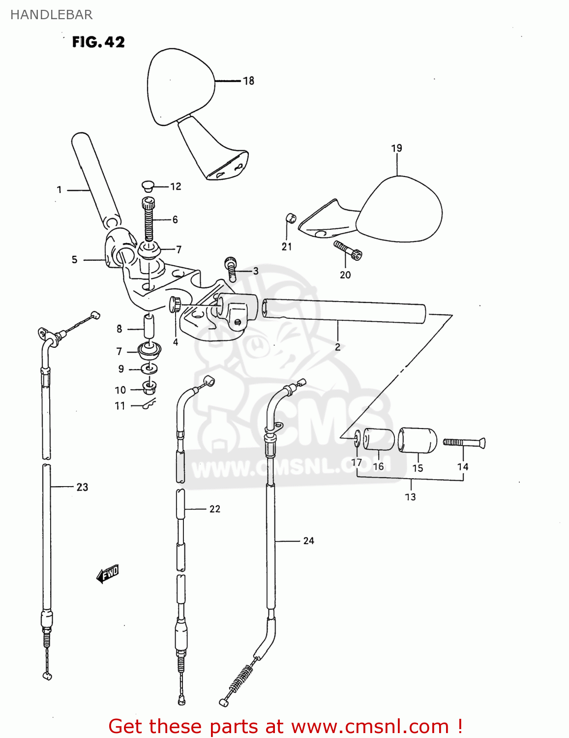 HANDLEBAR GSX750F KATANA 1997 (V) USA (E03)