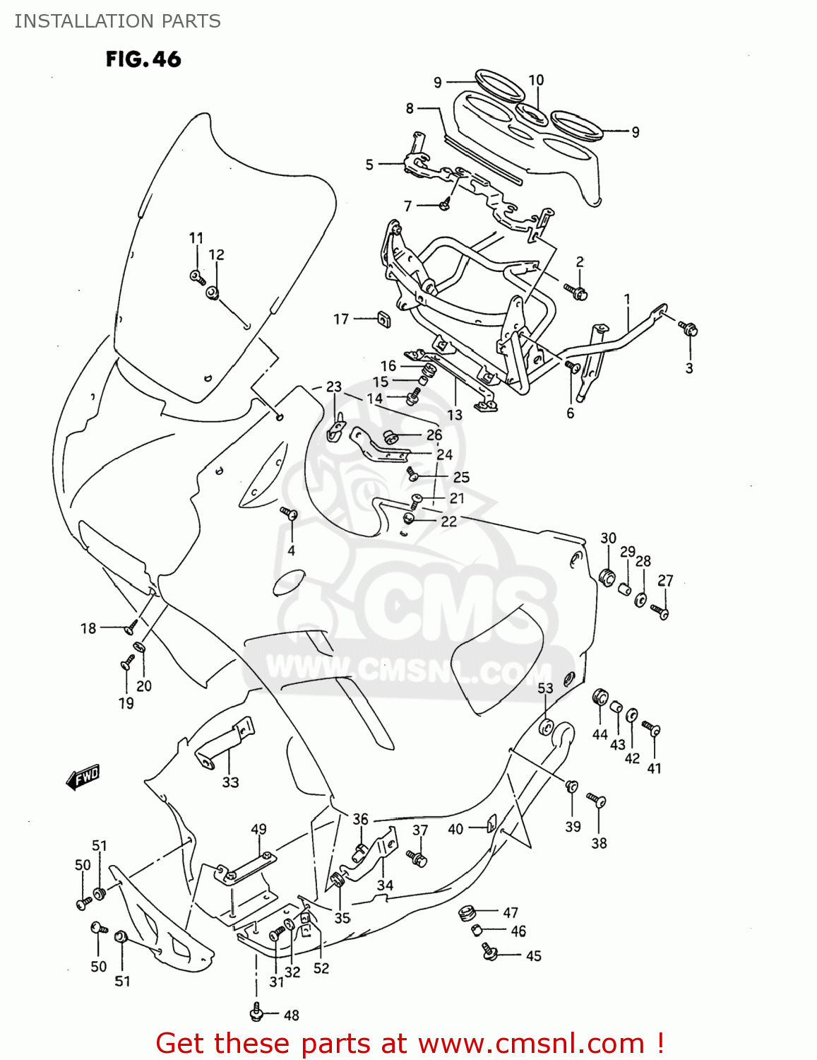 INSTALLATION PARTS GSX750F KATANA 1997 (V) USA (E03)