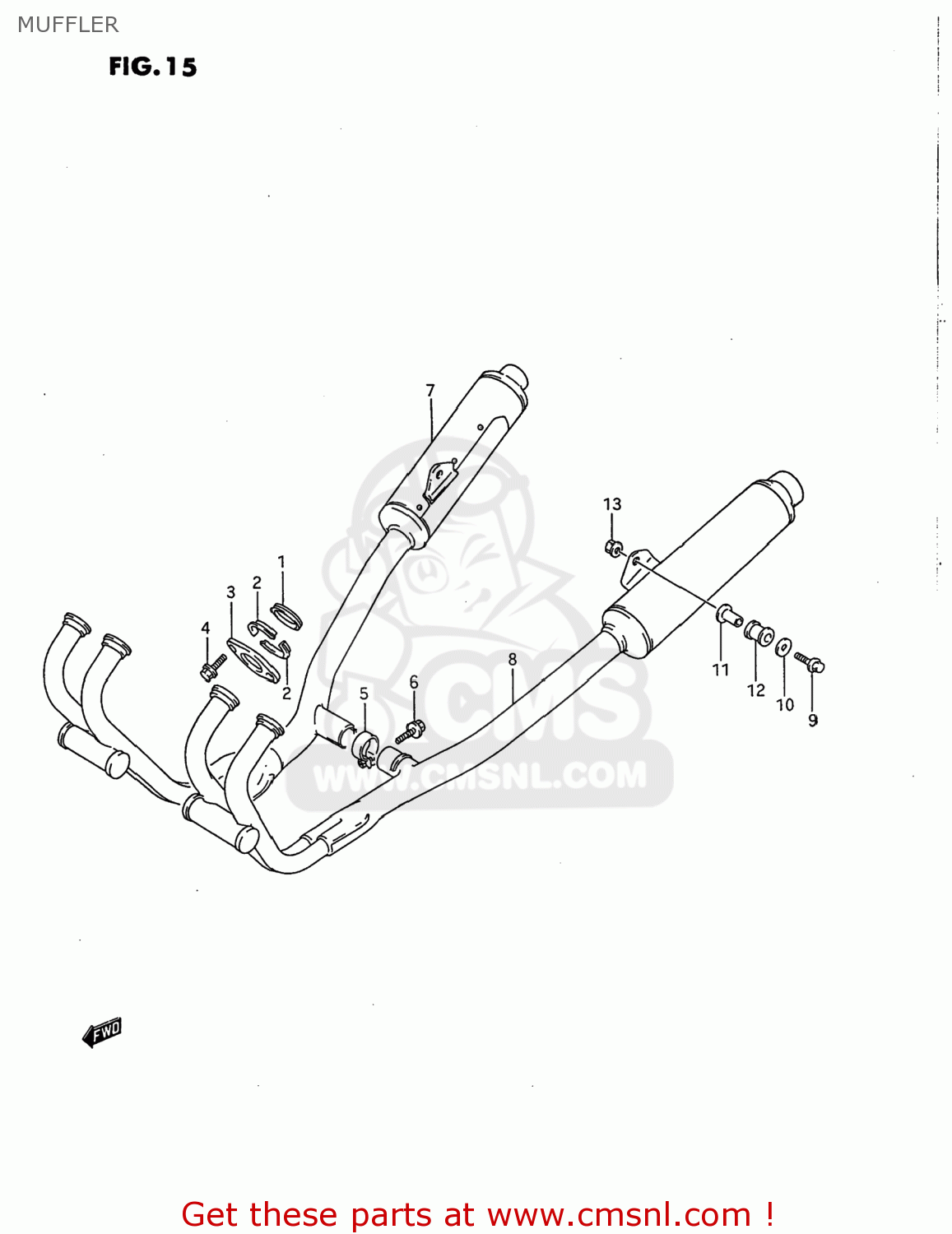 MUFFLER GSX750F KATANA 1997 (V) USA (E03)