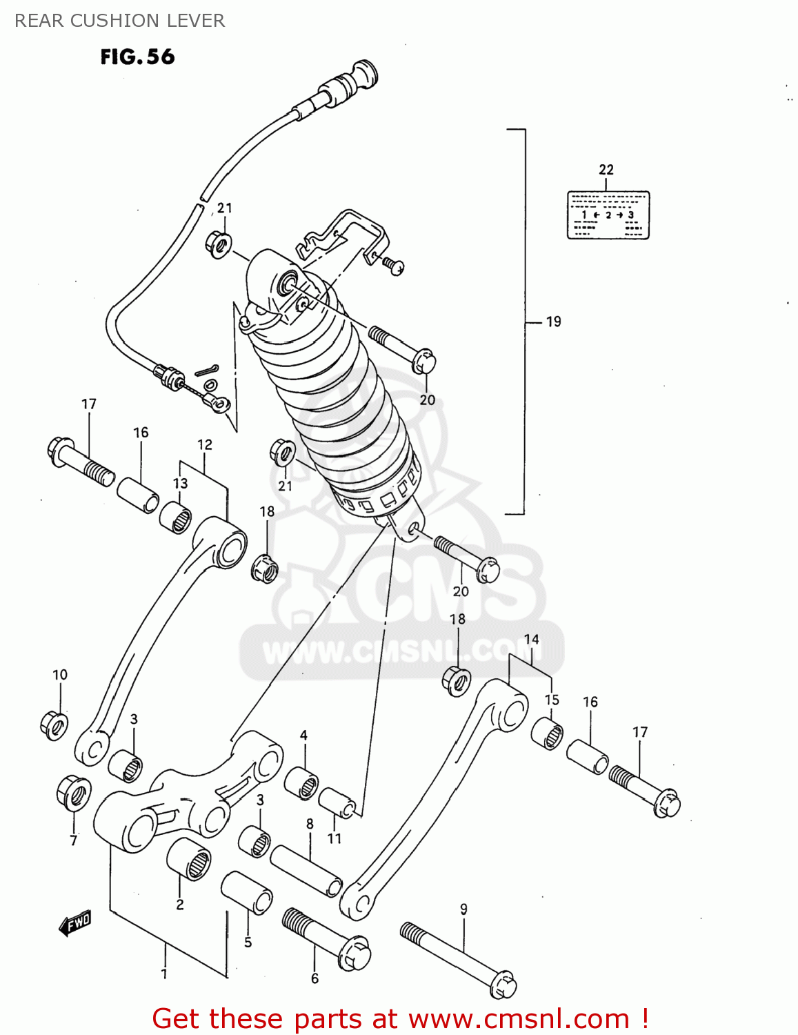 REAR CUSHION LEVER GSX750F KATANA 1997 (V) USA (E03)