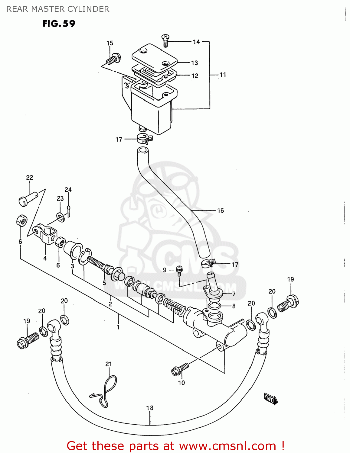 REAR MASTER CYLINDER GSX750F KATANA 1997 (V) USA (E03)