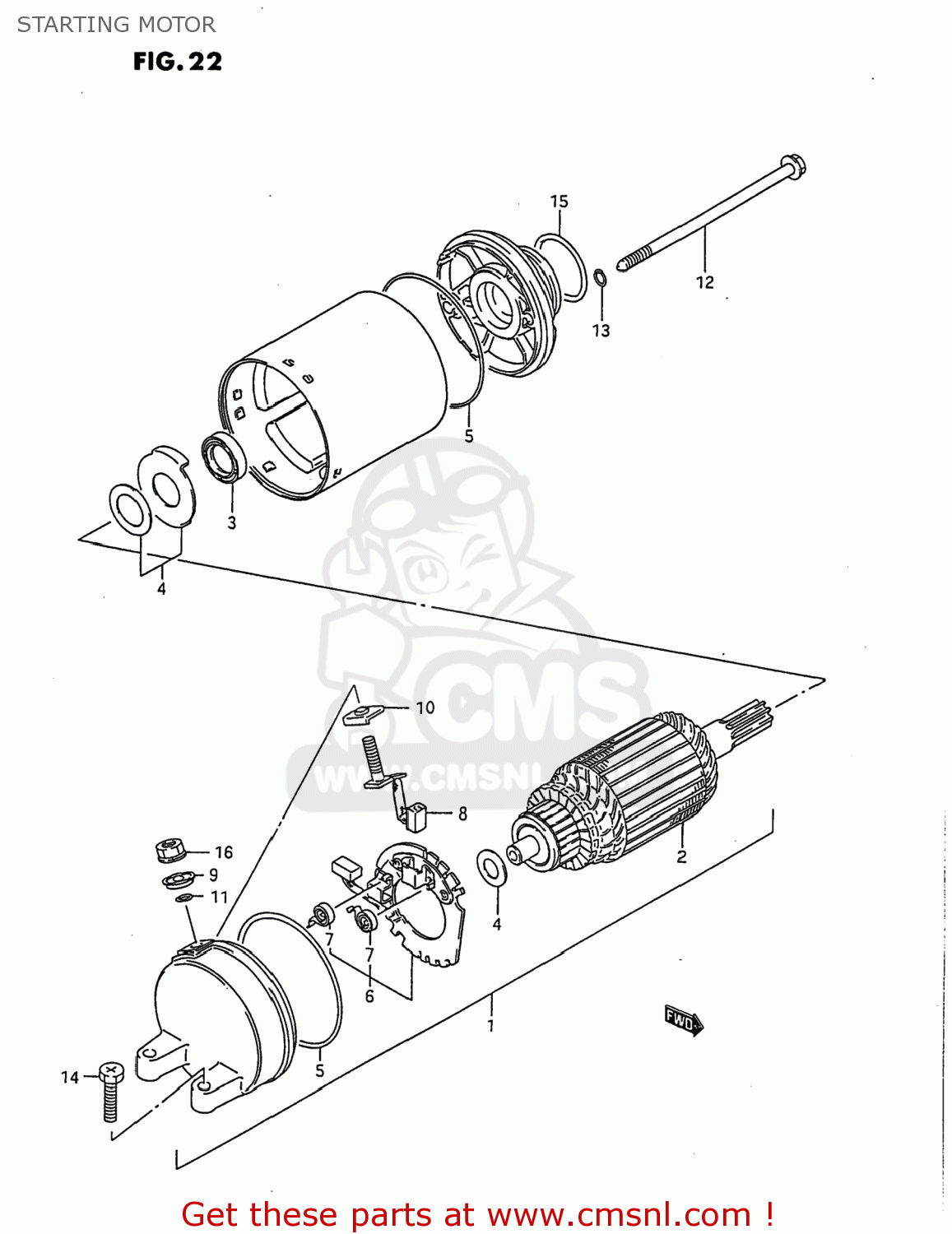 STARTING MOTOR GSX750F KATANA 1997 (V) USA (E03)