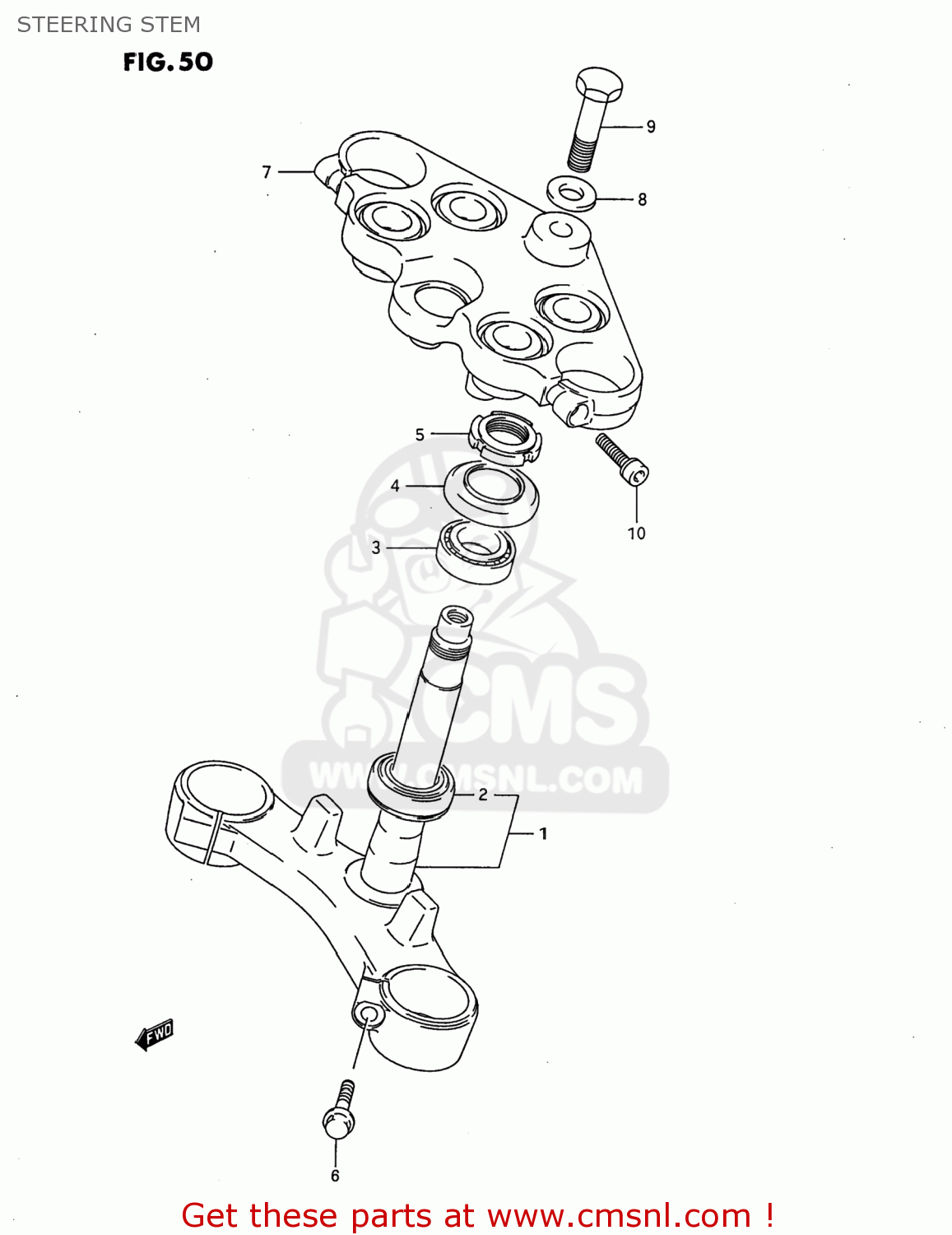 STEERING STEM GSX750F KATANA 1997 (V) USA (E03)