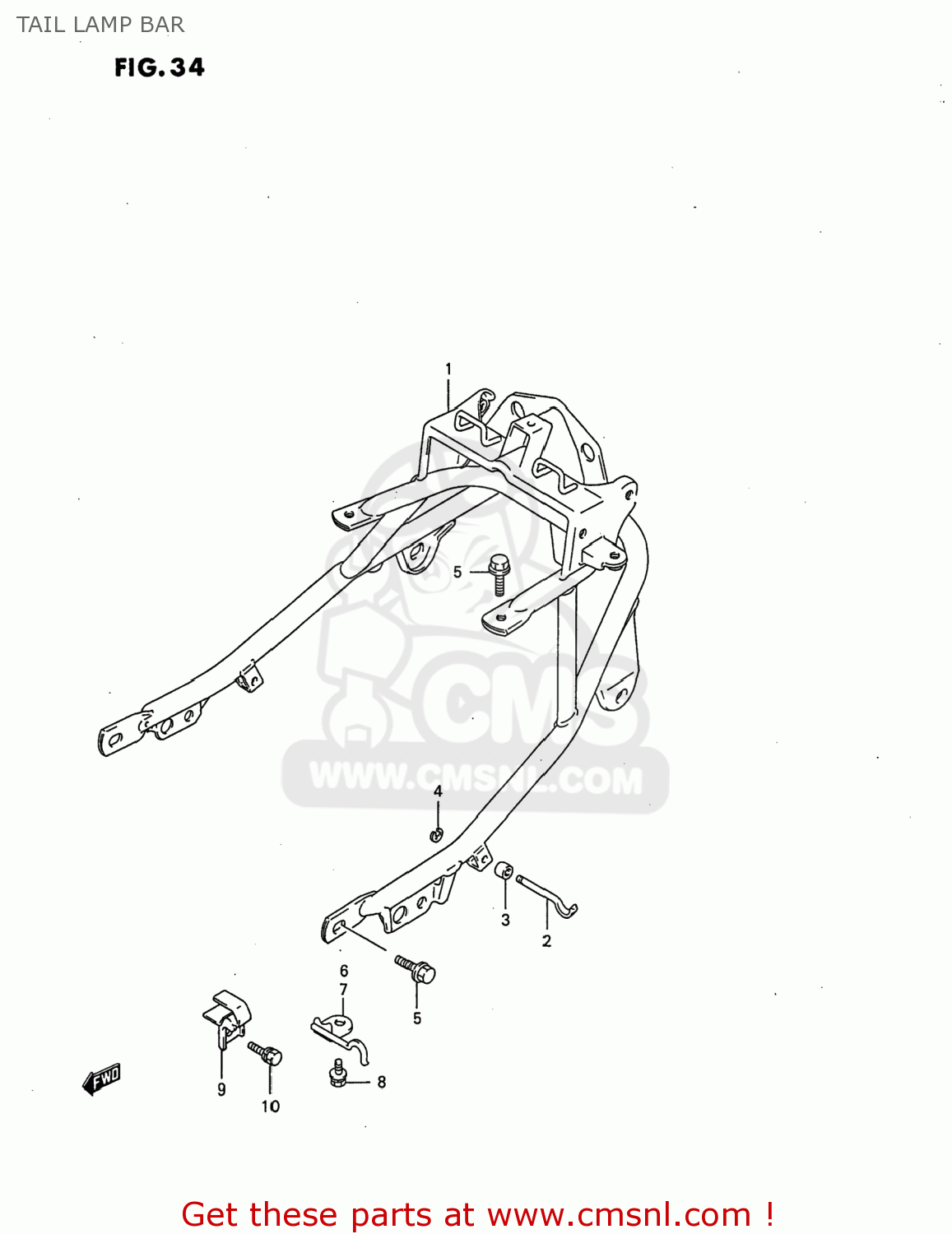 TAIL LAMP BAR GSX750F KATANA 1997 (V) USA (E03)