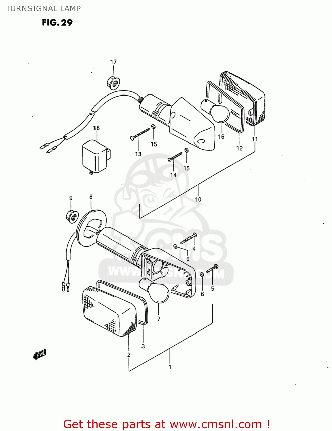 TURNSIGNAL LAMP GSX750F KATANA 1997 (V) USA (E03)