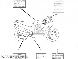 WARNING LABEL - GSX750F KATANA 1997 (V) USA (E03)