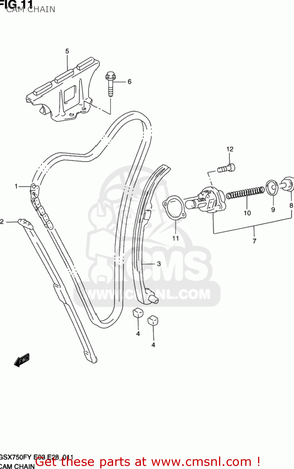 CAM CHAIN GSX750F KATANA 1998 (W) USA (E03)