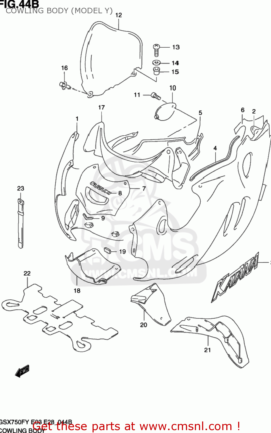 COWLING BODY (MODEL Y) GSX750F KATANA 1998 (W) USA (E03)