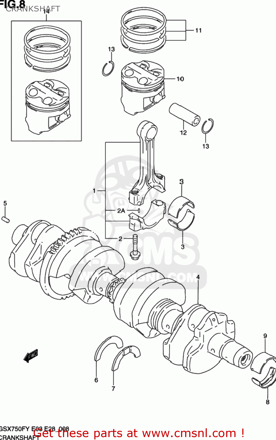 CRANKSHAFT GSX750F KATANA 1998 (W) USA (E03)